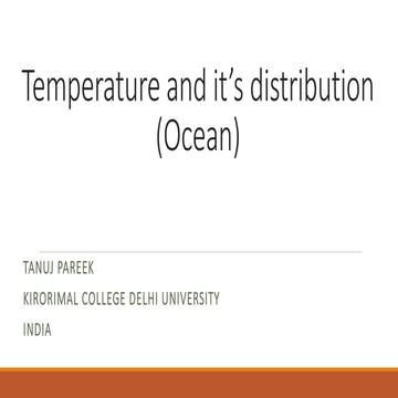 Temperature and it’s distribution(ocean)