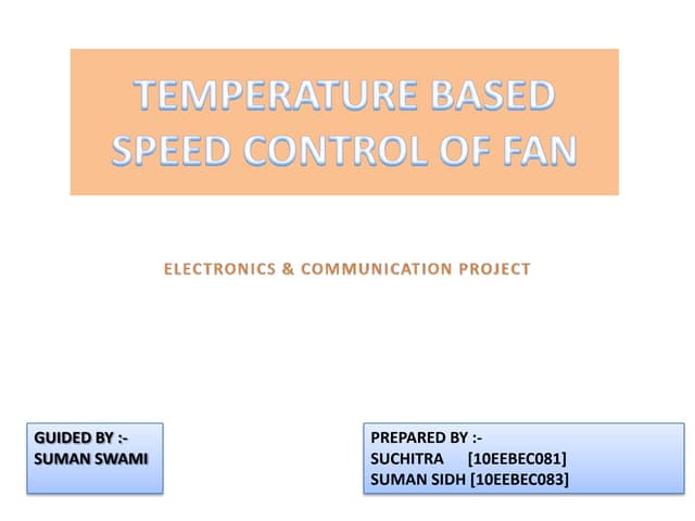 Temperature based fan speed control & monitoring using arduino