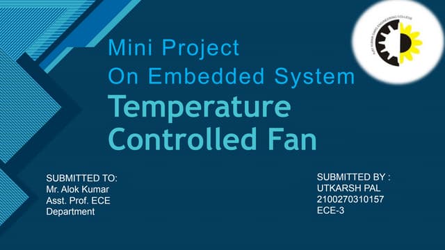 Temperature Controlled Fan.pptx Circuit Diagram