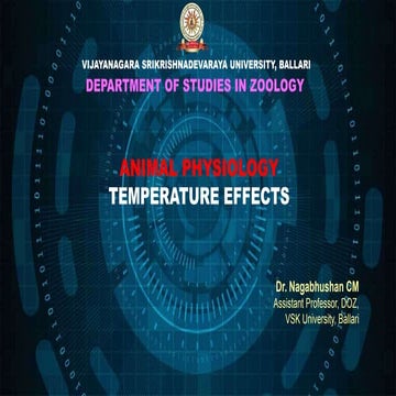Temperature effects on animal physiology