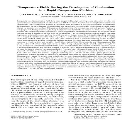 Temperature fields during the development of combustion in a rapid compressio...