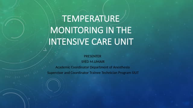 Temperature Monitoring in the Intensive Care Unit.pptx