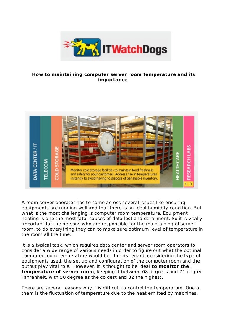 To Maintain Computer Server Room Temperature and its Importance