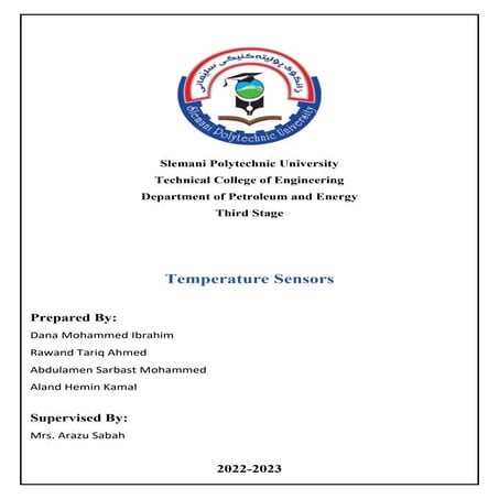 Temperature Sensors | PDF