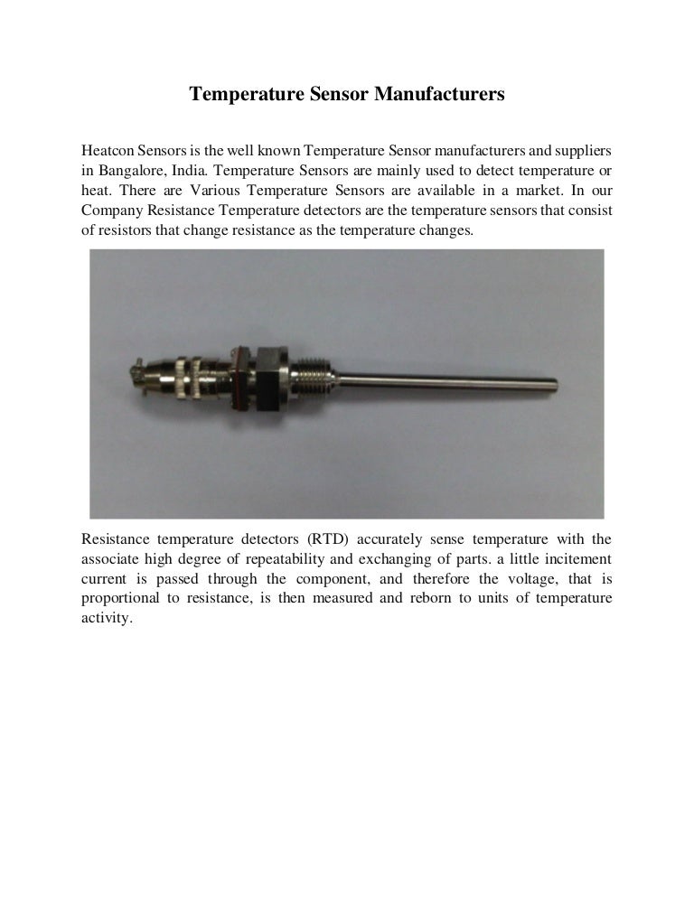 Temperature sensor manufacturers