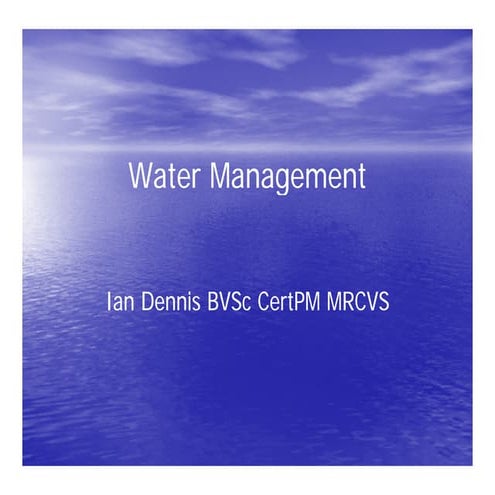Water Management & Pig Farming - Ian Dennis (Oakwood Veterinary Group)