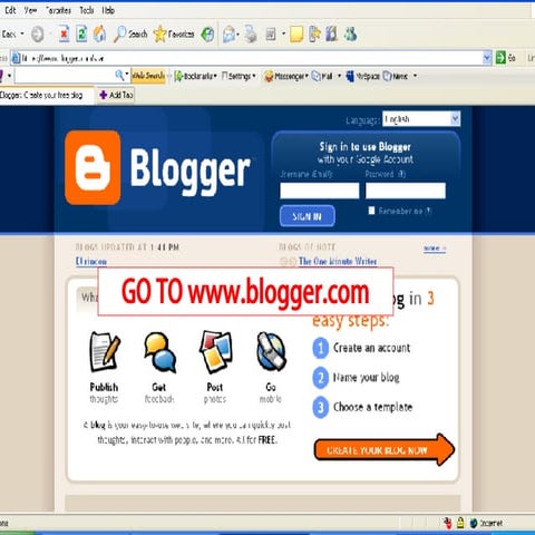 blogger instructions
