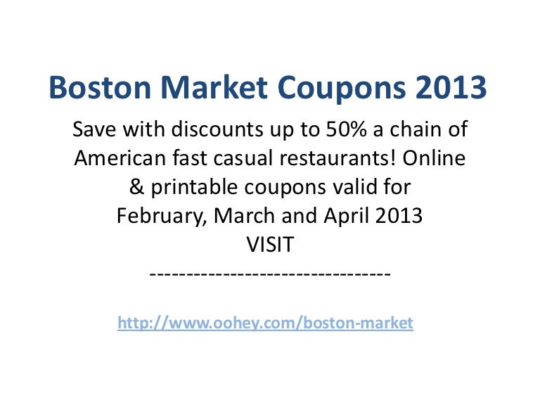 Boston market coupon codes