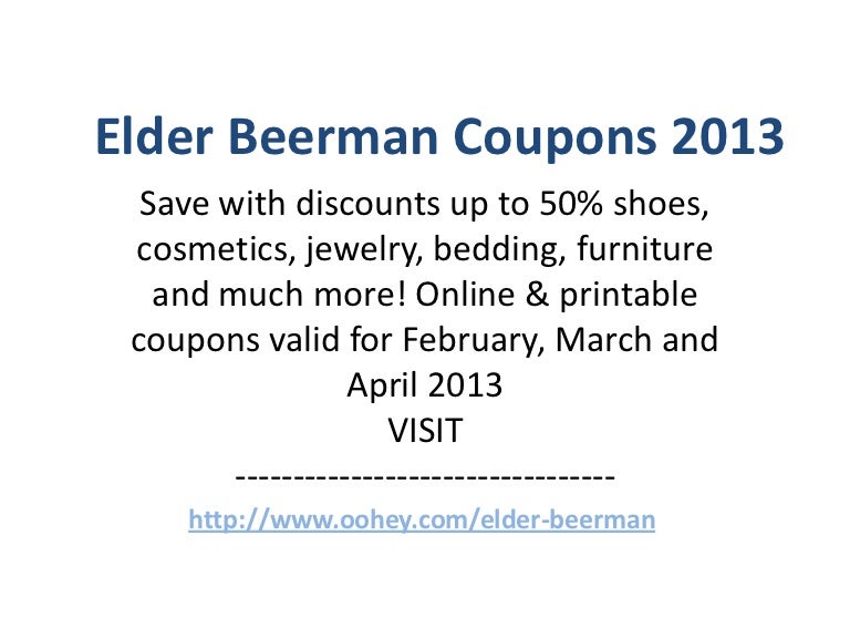 Elder Beerman Coupons Code February 2013 March 2013 April 2013