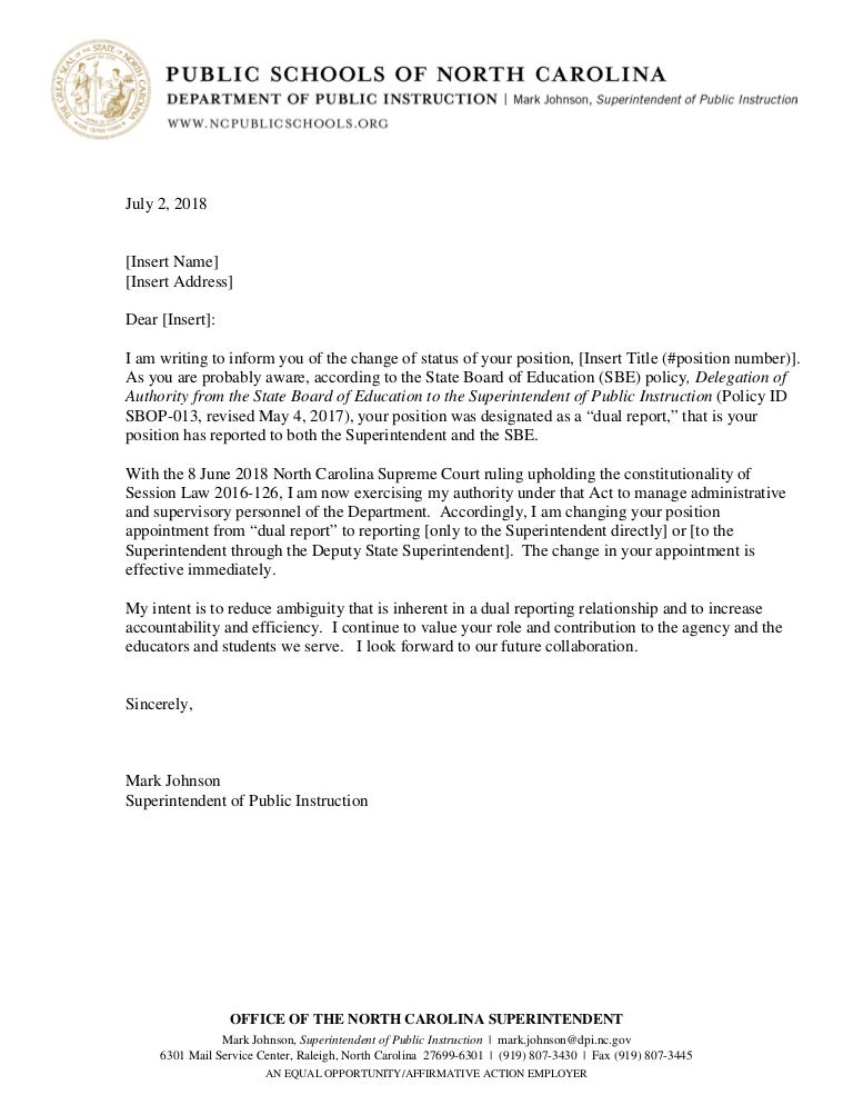 Johnson letter on dual reports