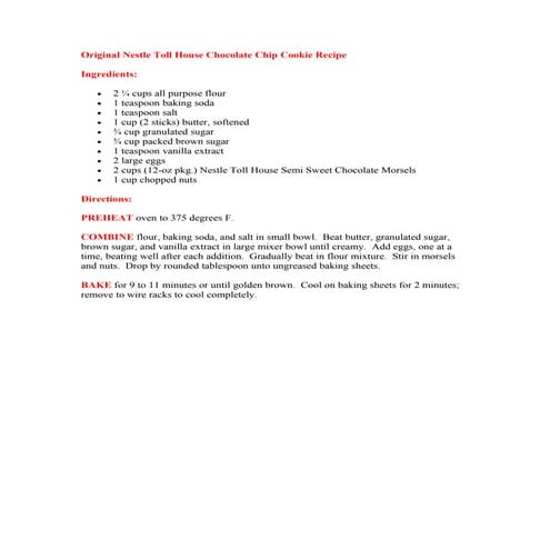 Template - Cookie Recipe | PDF