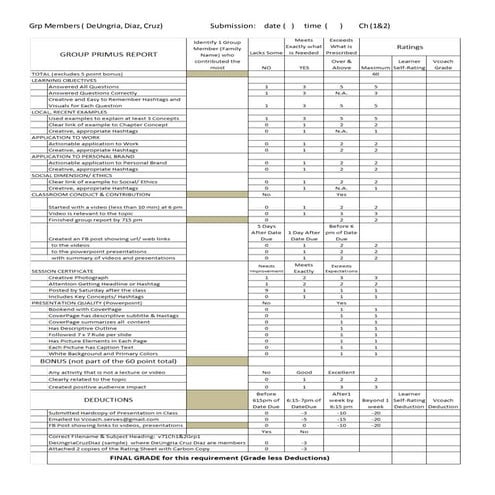 Primus Report Template and Sample for Marketing Management Class