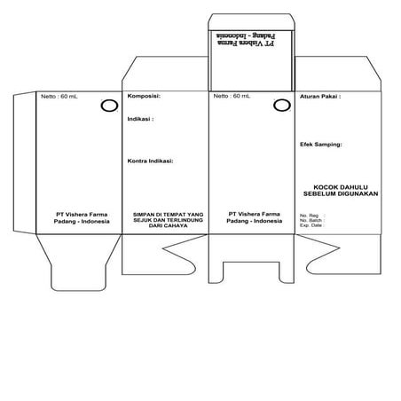 Template kotak obat 60 ml