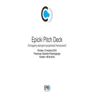 Epicki Pitch Deck