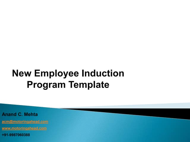 Template for new employee induction program - Suitable for all kinds of organ...