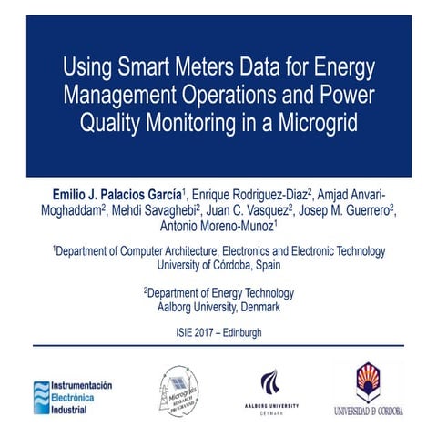 Using Smart meters Data for Energy Management Operations and Power Quality in...
