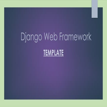 steps for template in django for project | PPT