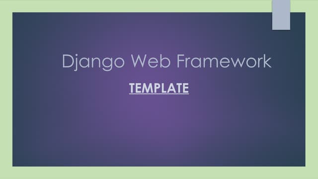 steps for template in django for project