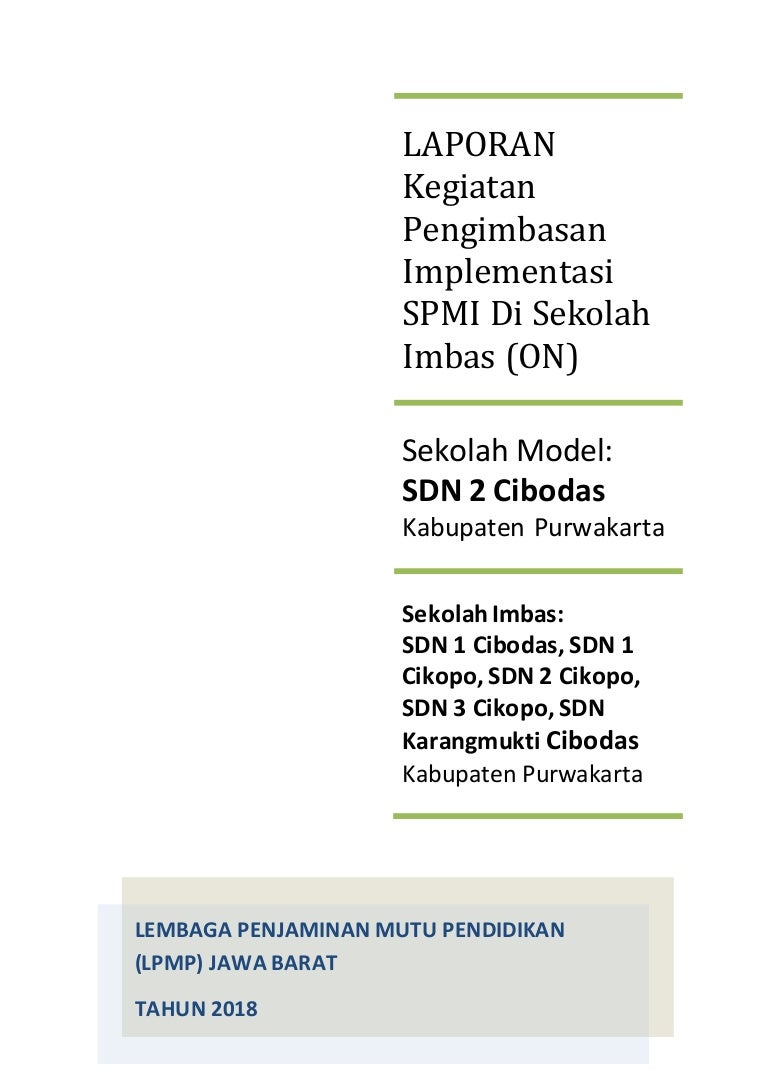 Template Laporan Pengimbasan Bimtek Fasda Spmi Maret 2019