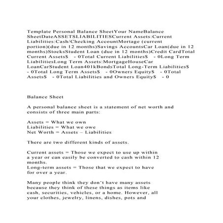 Template Personal Balance SheetYour NameBalance SheetDateASSETSLIA.docx