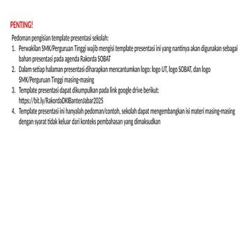 Template presentasi yg dibuat untuk kegiatan UT | PPTX