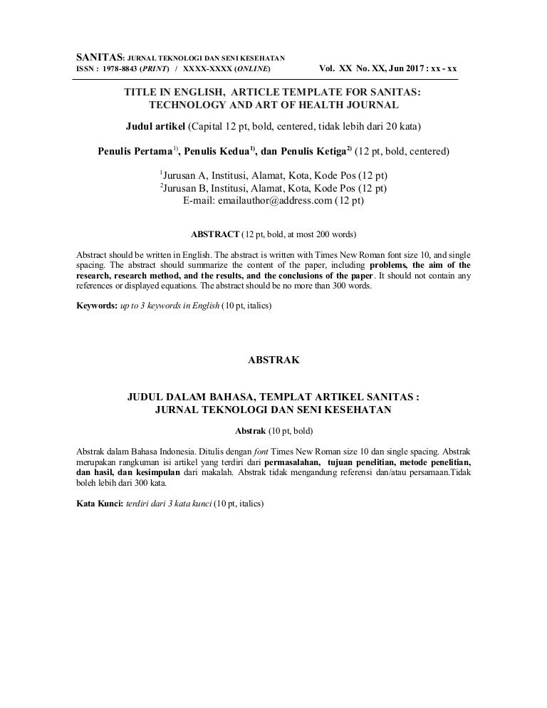 Artikel Kesehatan Bahasa Indonesia