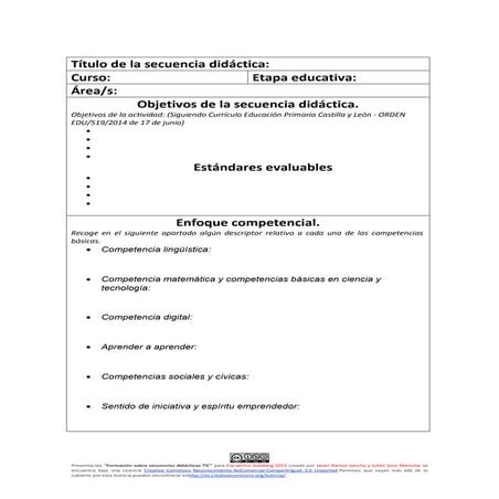 Template secuencia didáctica TIC LOMCE Aulablog