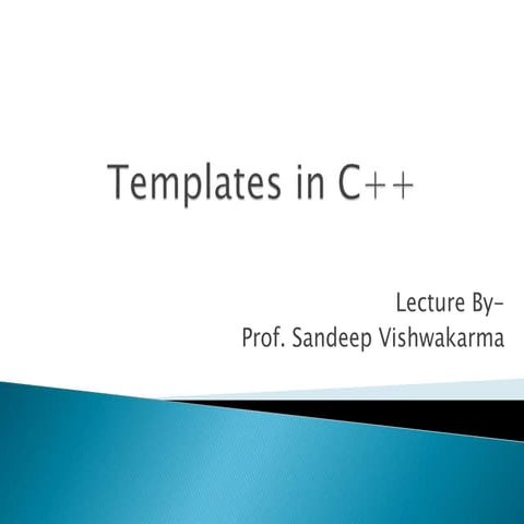 Templates in c++ | PPT