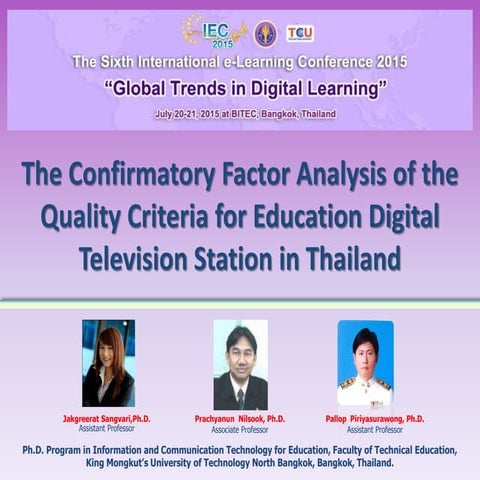 The Confirmatory Factor Analysis of the Quality Criteria for Education Digita...