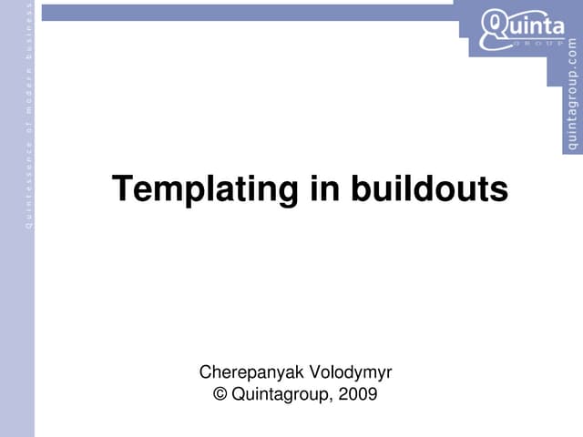 Templating In Buildout