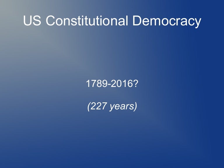 US Constitutional Democracy