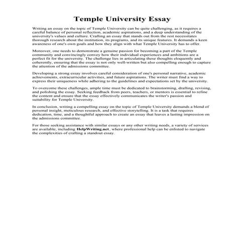Temple University Essay. 003 Word Essay Example Best Sample Documented Michelle Cooper Teacher ...