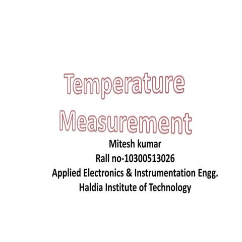 Temperature  measurement By Mitesh Kumar
