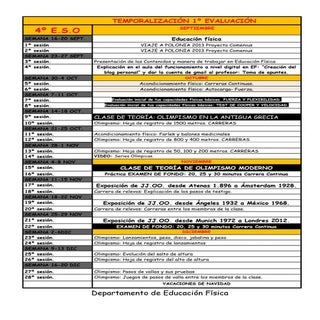 Temporalización 1º evaluación 4º eso 