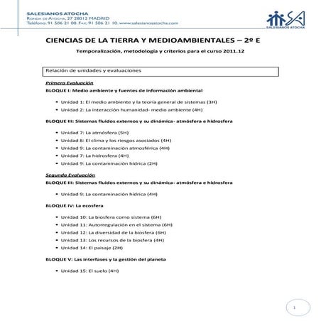 Temporalización, metodología y criterios ctma 11.12