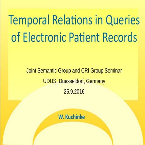 Temporal relations in queries of ehr data for research