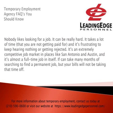 Temporary Employment Agency FAQ's You Should Know