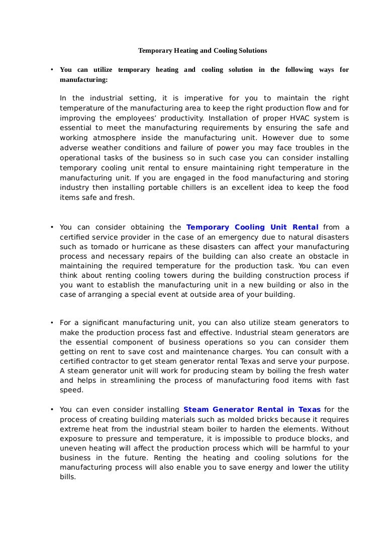 temporary cooling solutions