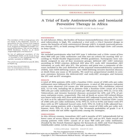Temprano trial nejm