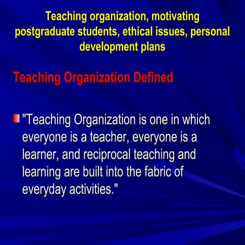 Yannis Markovits_Seminar_Teaching organization, motivating postgraduate stude...