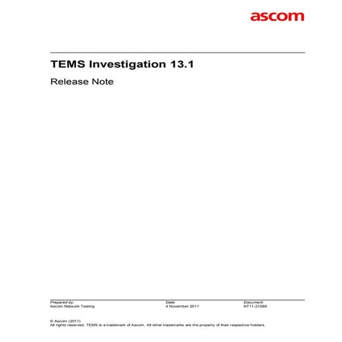 Tems investigation 13.1 release note