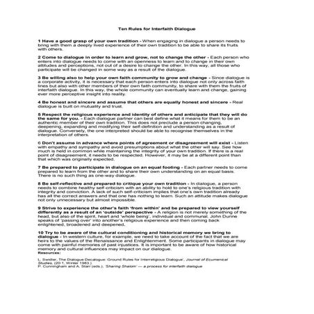 Ten rules-interfaith-dialogue