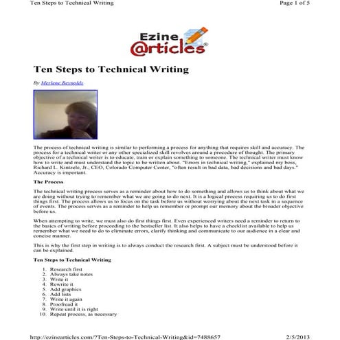 Ten steps-to-technical-writing