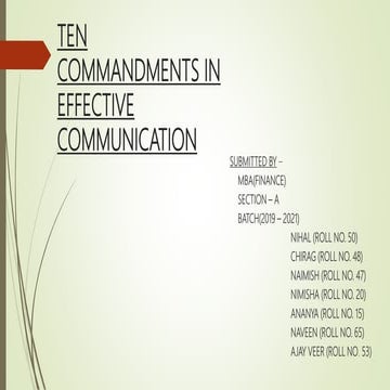 Ten commandments in effective communication