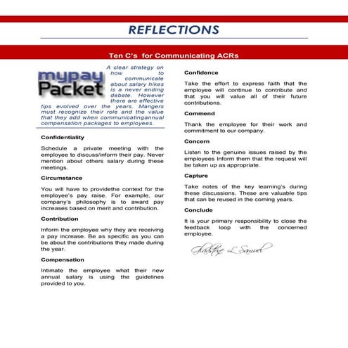 Ten cs for effective communication annual compensation reviews