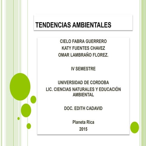 Tendencias ambientales