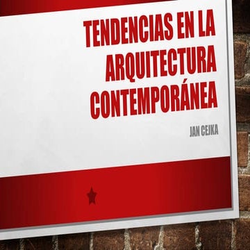 Tendencias en la Arquitectura Contemporanea ,Jan Cejka