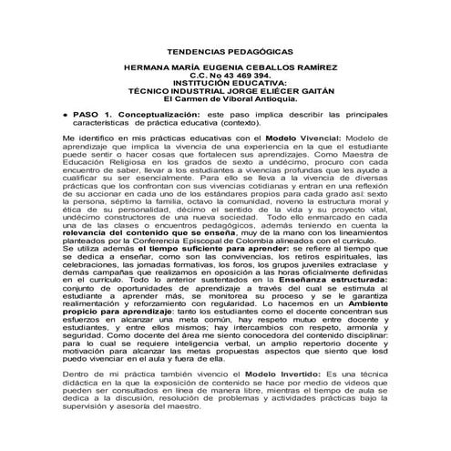 REFLEXION DE LA PRACTICA DOCENTE EN LA ACTUALIDAD | DOCX