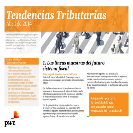 Tendencias Tributarias - Informes PwC Hacienda - Abril 2014
