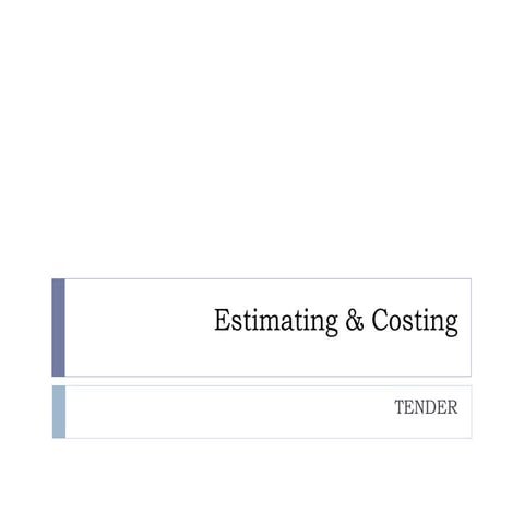 Tenders for construction